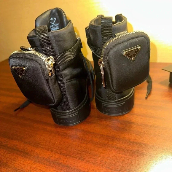 PRADA Wheel High Too Combat Sneaker with Pouch, Size 8US - Picture 12 of 12